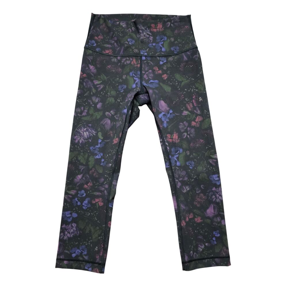 Lululemon Wunder Under Crop Frozen Flourish Multi Leggings Floral Size 6